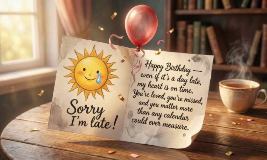 Apologetic but heartwarming belated birthday wishes