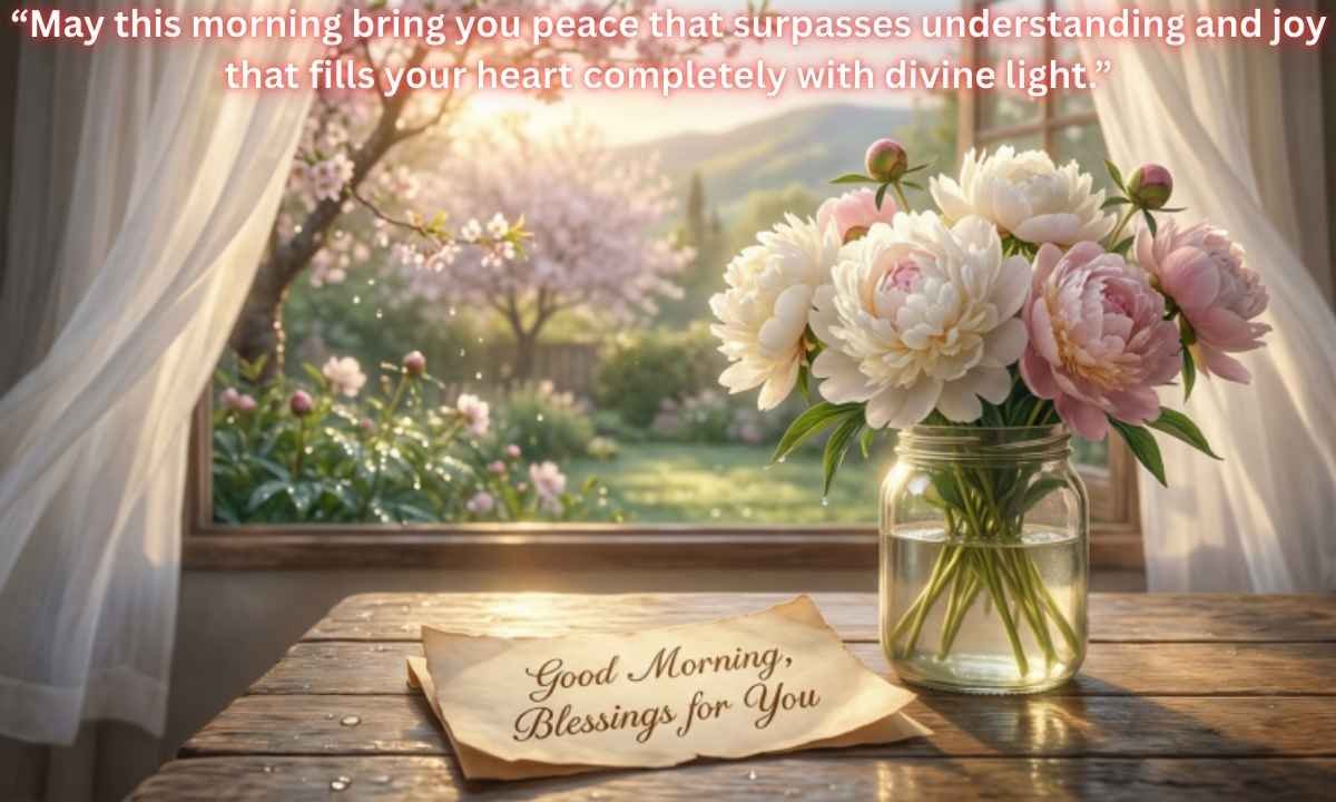 Good Morning Blessings: May this morning bring you peace that surpasses understanding and joy that fills your heart completely with divine light.
