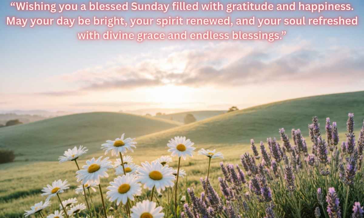 Good Morning Sunday Blessings: Wishing you a blessed Sunday filled with gratitude and happiness. May your day be bright, your spirit renewed, and your soul refreshed with divine grace and endless blessings.