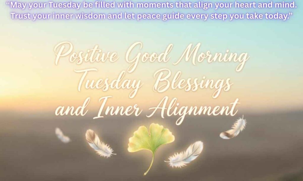 Positive Good Morning Tuesday Blessings and Inner Alignment:
"May your Tuesday be filled with moments that align your heart and mind. Trust your inner wisdom and let peace guide every step you take today."