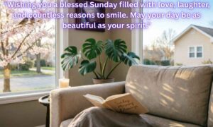 Sunday Morning Blessings: “Wishing you a blessed Sunday filled with love, laughter, and countless reasons to smile. May your day be as beautiful as your spirit.”