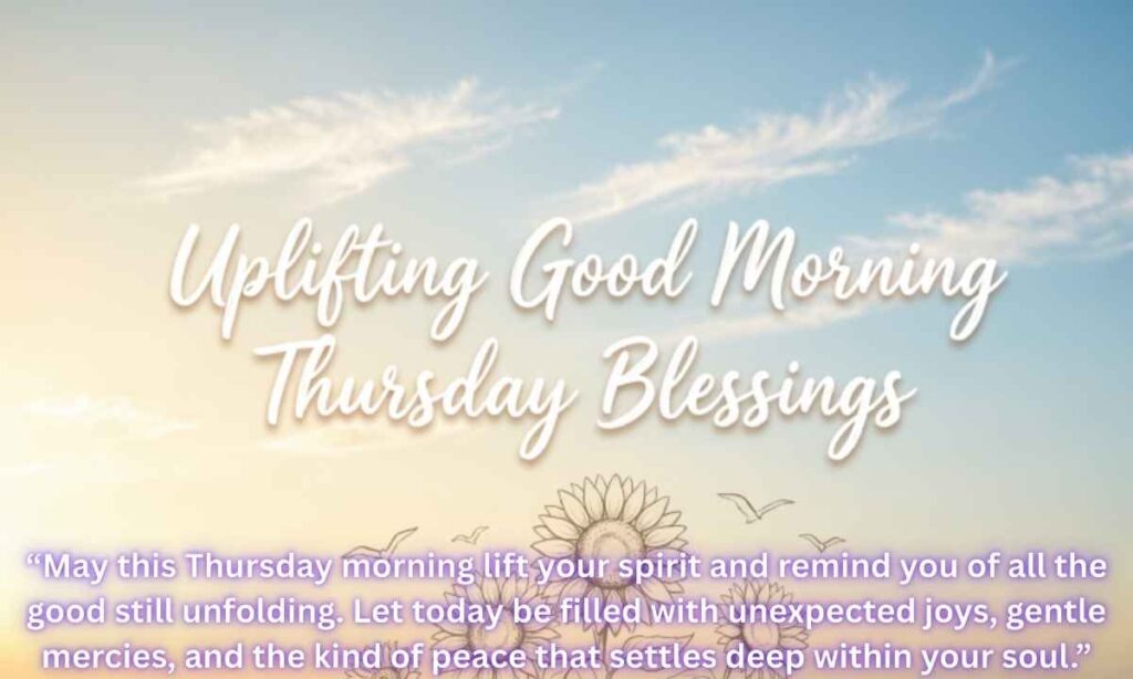 Uplifting Good Morning Thursday Blessings:
May this Thursday morning lift your spirit and remind you of all the good still unfolding. Let today be filled with unexpected joys, gentle mercies, and the kind of peace that settles deep within your soul.